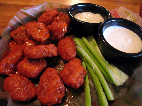 Wings with celery